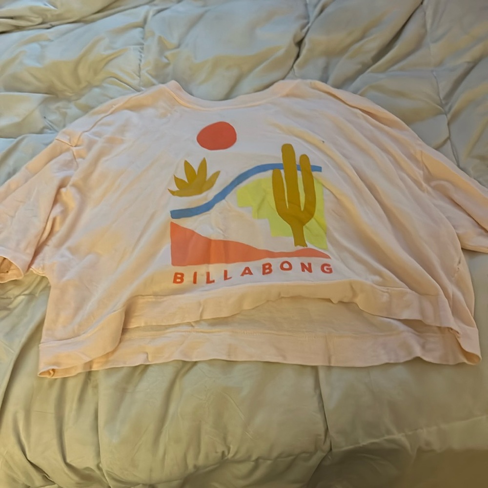 Pink billabong cropped t shirt